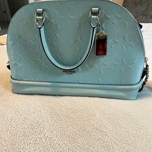 Coach, medium size purse, light blue